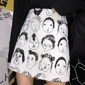 Face doodle skirt